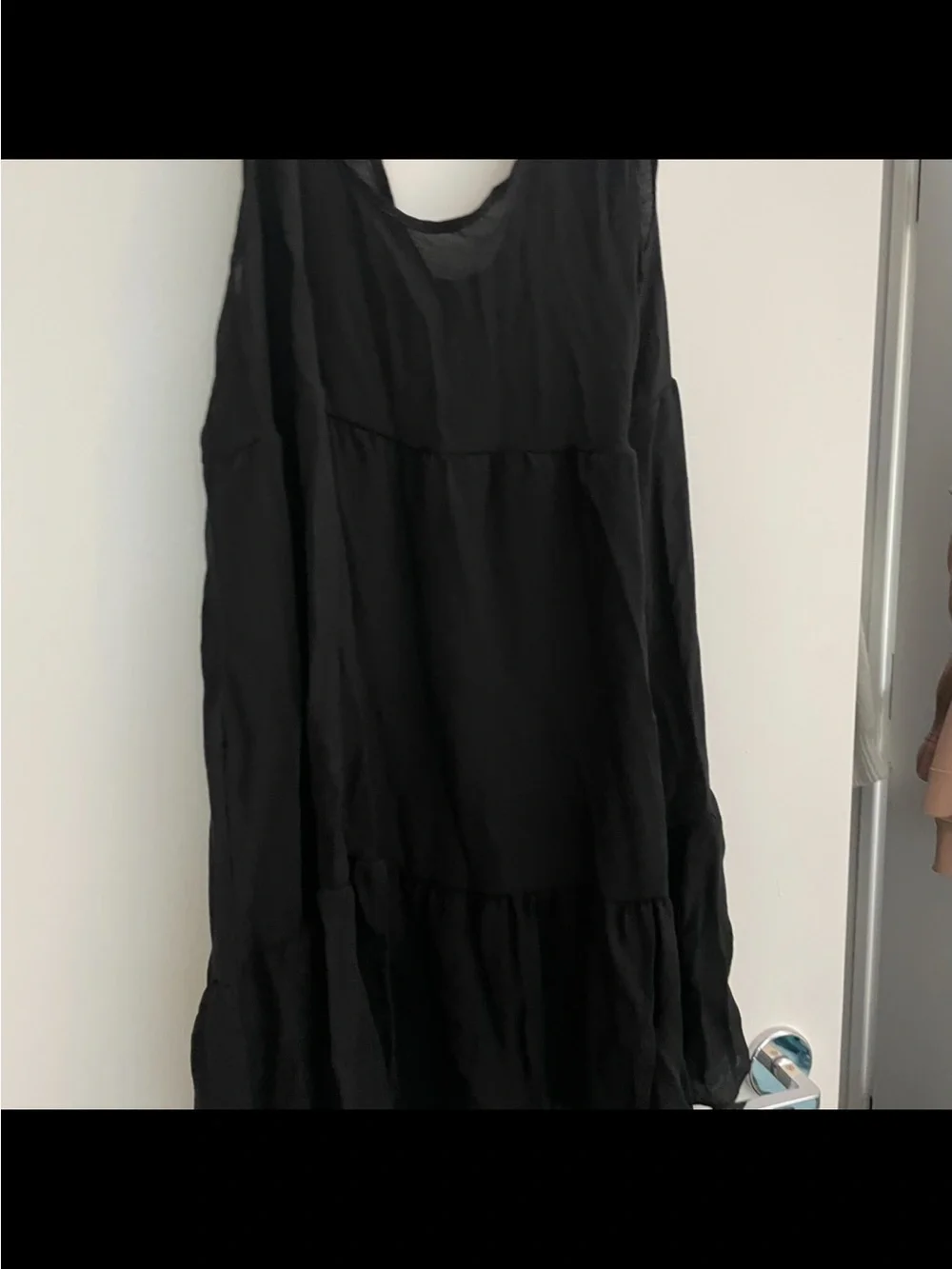 SHEIN Black Slip Dress with Sheer Layers